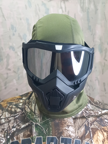 ماسک محافظ صورت موتور سواری مدل ویزارد آینه ای